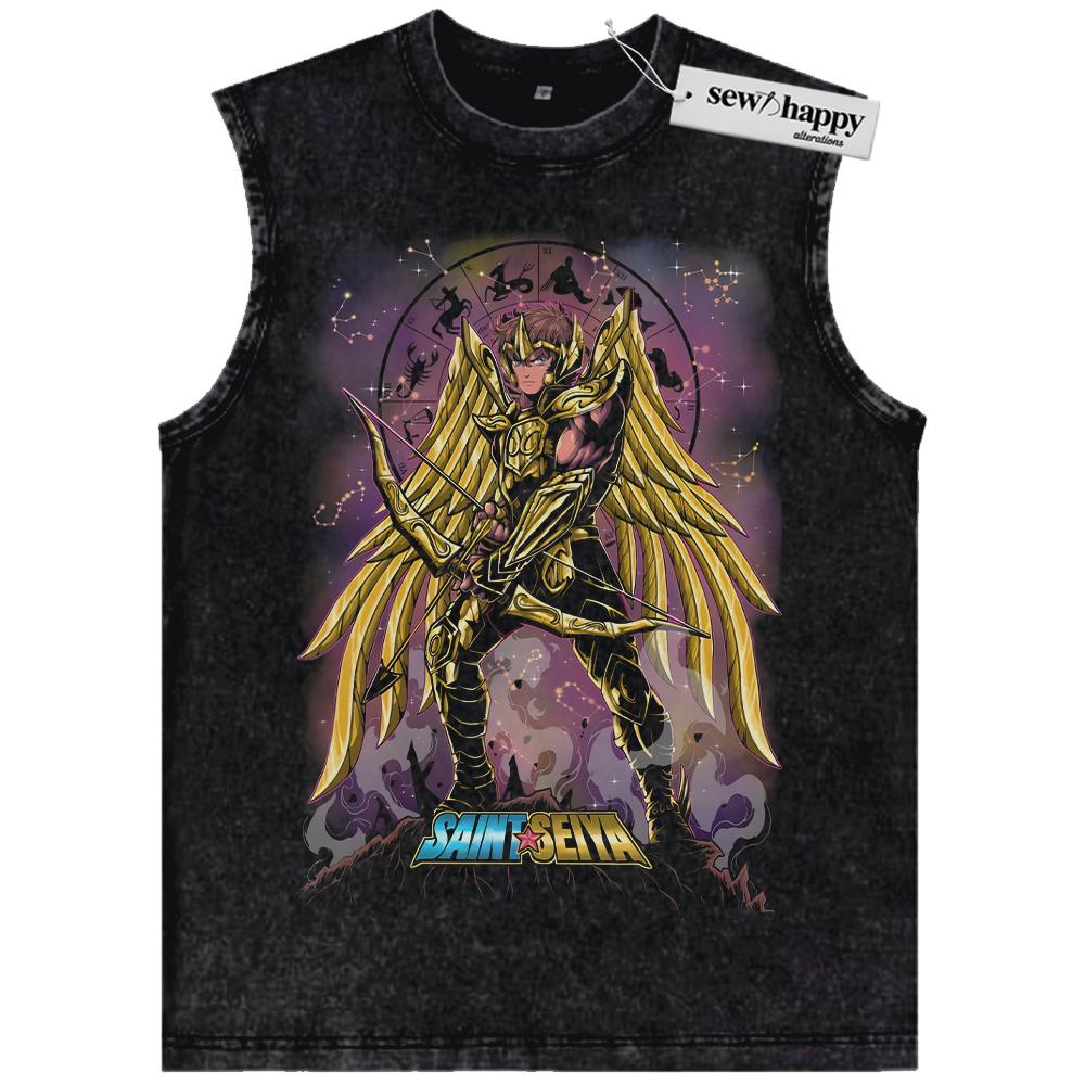 Wash Tank Top Sagittarius Aiolos Tank Top, Saint Seiya Tank Top, Anime Tank Top, Vintage Tank Top