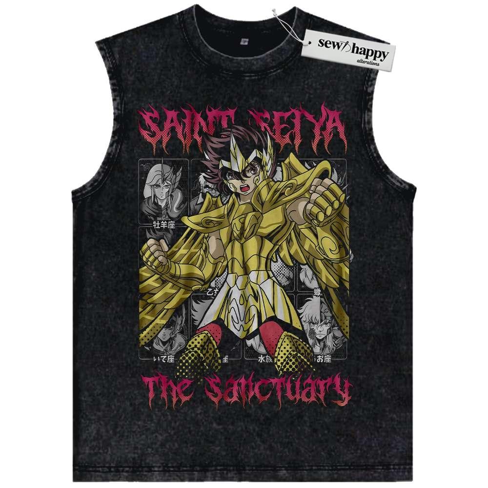 Wash Tank Top Sagittarius Seiya Tank Top, Saint Seiya Tank Top, Anime Tank Top, Vintage Tank Top