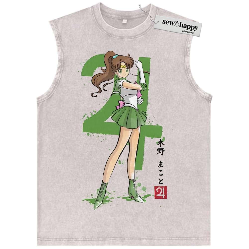 Wash Tank Top Sailor Jupiter Tank Top, Sailor Moon Tank Top, Anime Tank Top, Vintage Tank Top