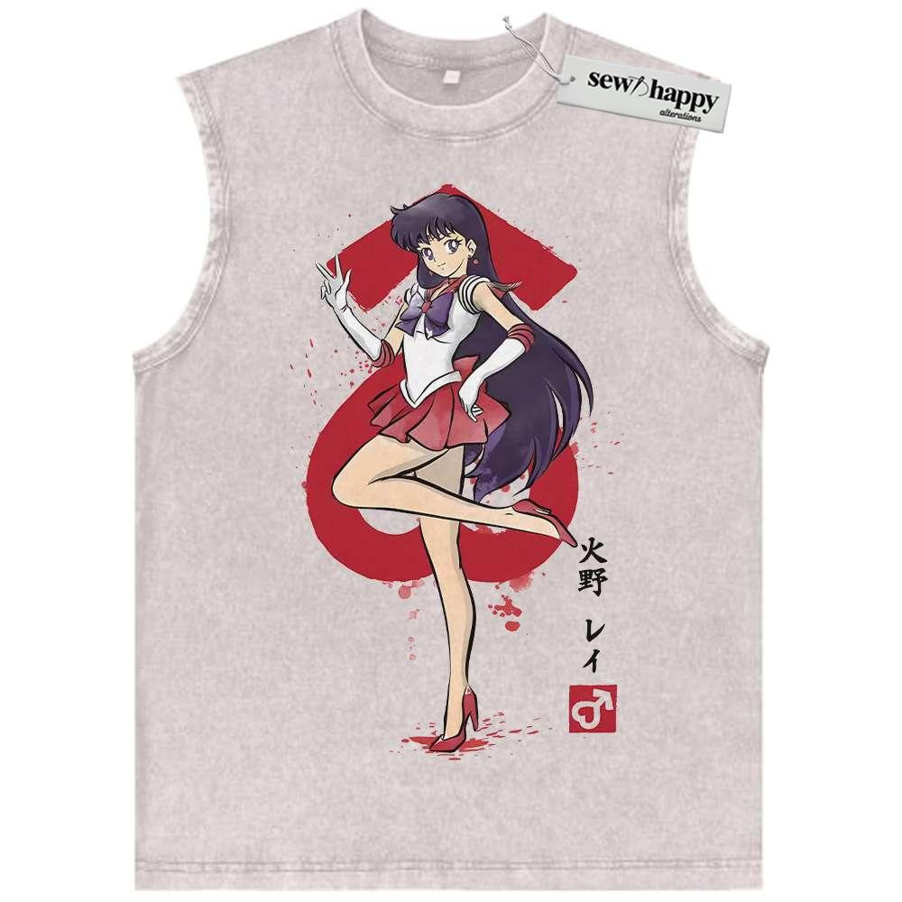 Wash Tank Top Sailor Mars Tank Top, Sailor Moon Tank Top, Anime Tank Top, Vintage Tank Top
