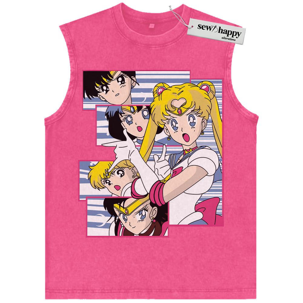 Wash Tank Top Sailor Moon Tank Top, Anime Tank Top, Vintage Tank Top