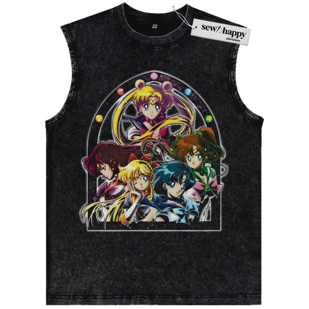 Wash Tank Top Sailor Moon Tank Top, Anime Tank Top, Vintage Tank Top