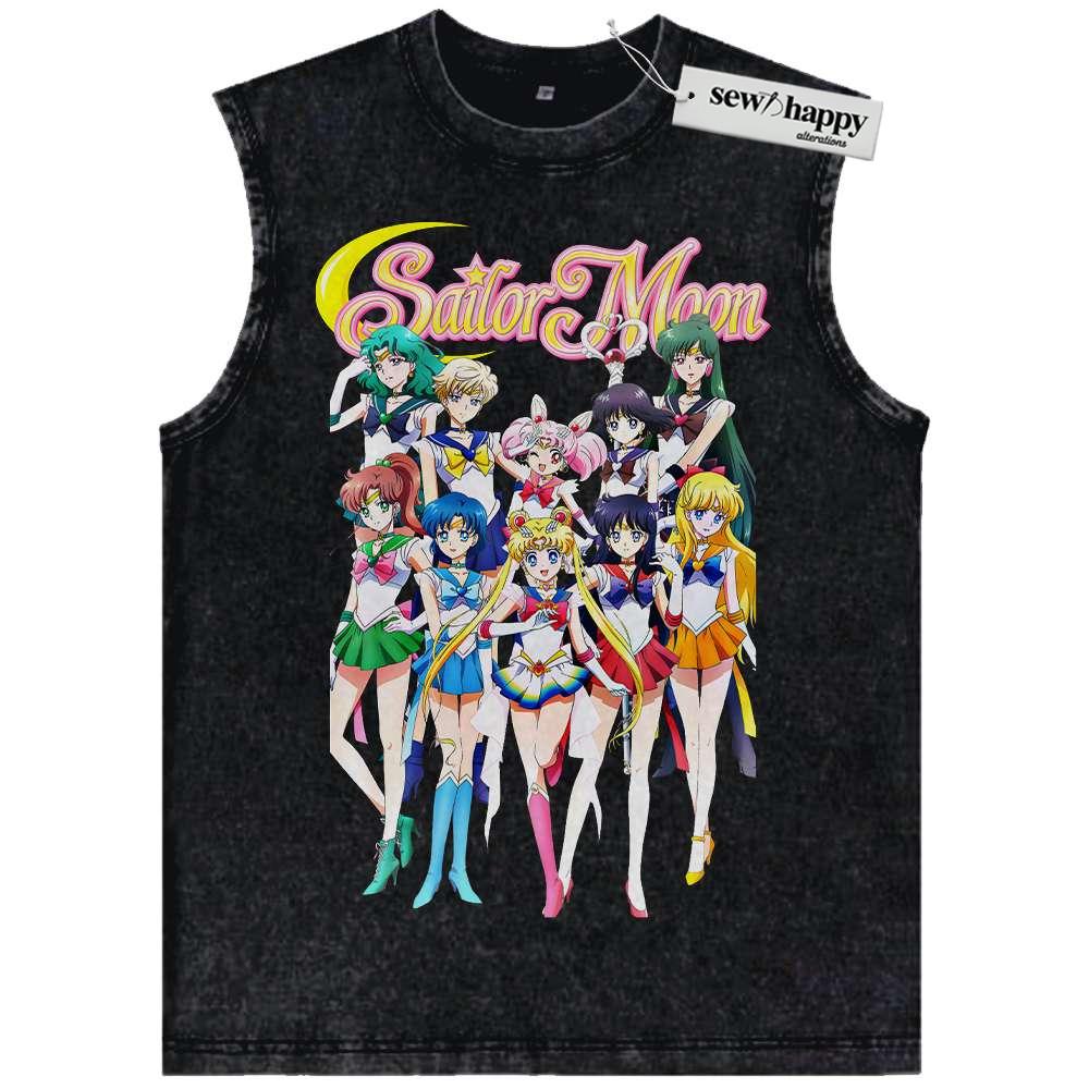 Wash Tank Top Sailor Moon Tank Top, Anime Tank Top, Vintage Tank Top