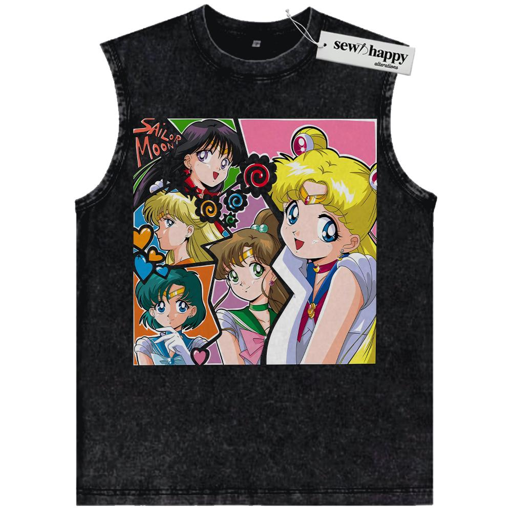 Wash Tank Top Sailor Moon Tank Top, Anime Tank Top, Vintage Tank Top