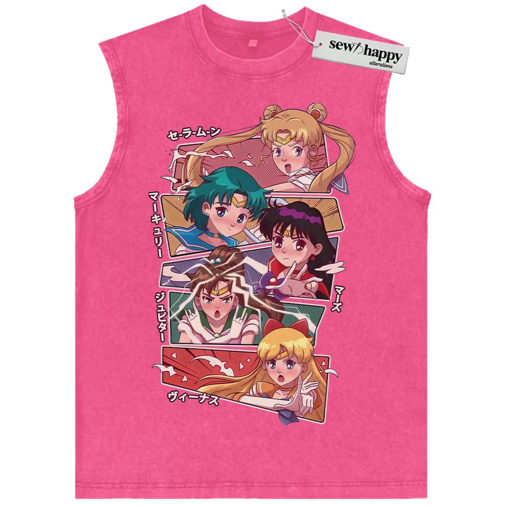 Wash Tank Top Sailor Moon Tank Top, Anime Tank Top, Vintage Tank Top