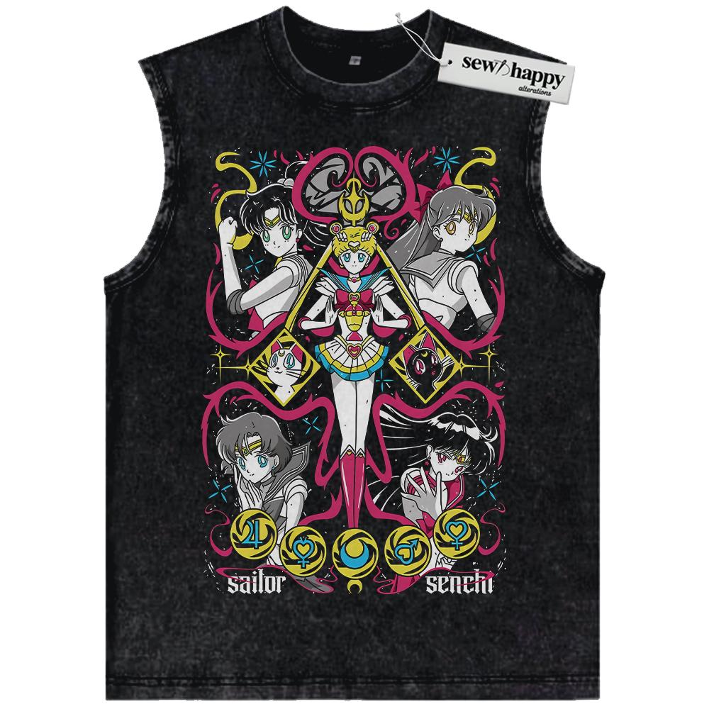Wash Tank Top Sailor Moon Tank Top, Anime Tank Top, Vintage Tank Top