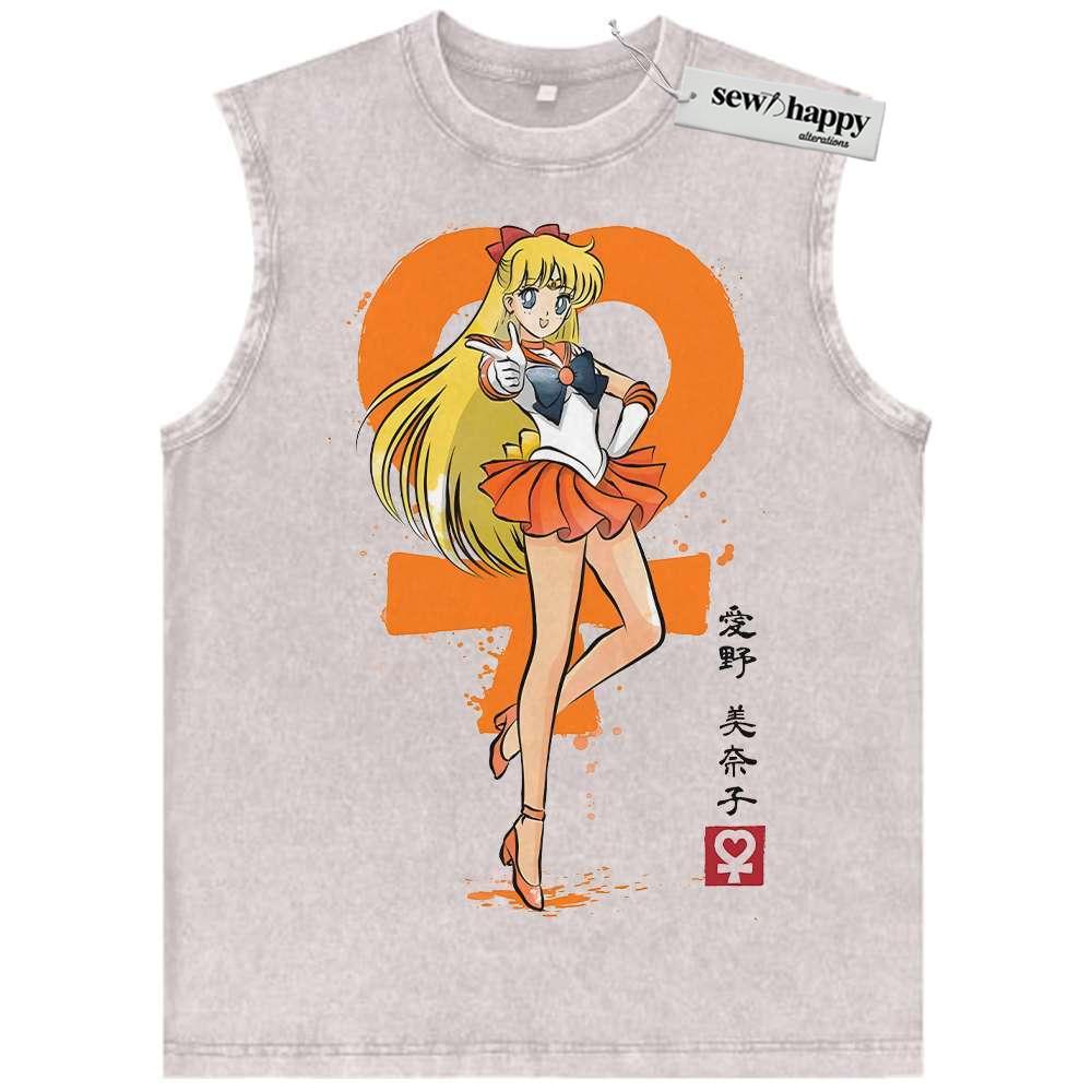 Wash Tank Top Sailor Venus Tank Top, Sailor Moon Tank Top, Anime Tank Top, Vintage Tank Top