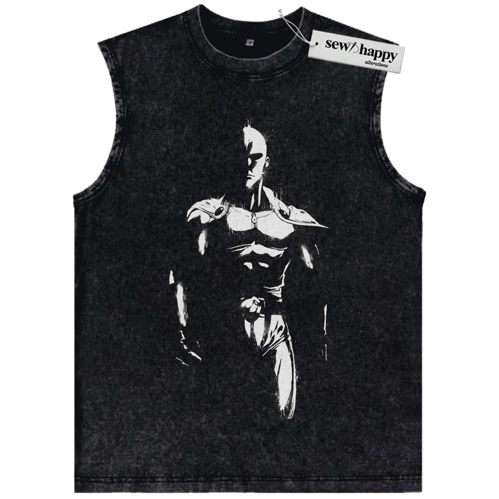 Wash Tank Top Saitama Tank Top, One Punch Man Tank Top, Anime Tank Top, Vintage Tank Top