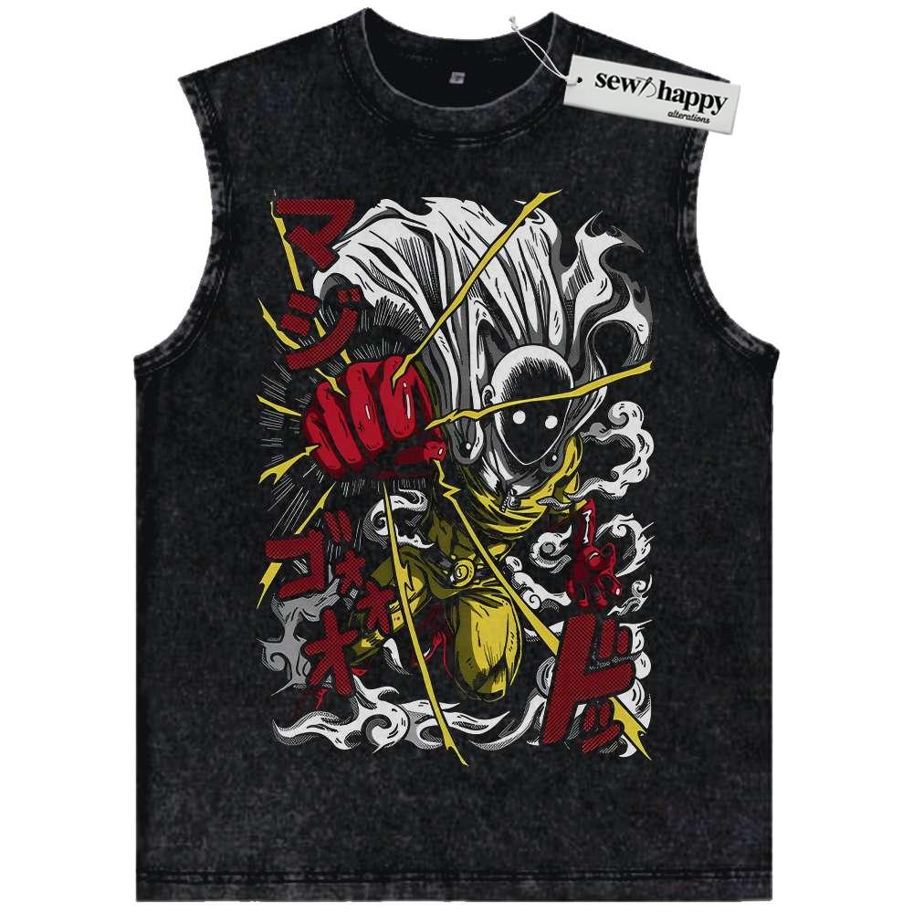 Wash Tank Top Saitama Tank Top, One Punch Man Tank Top, Anime Tank Top, Vintage Tank Top