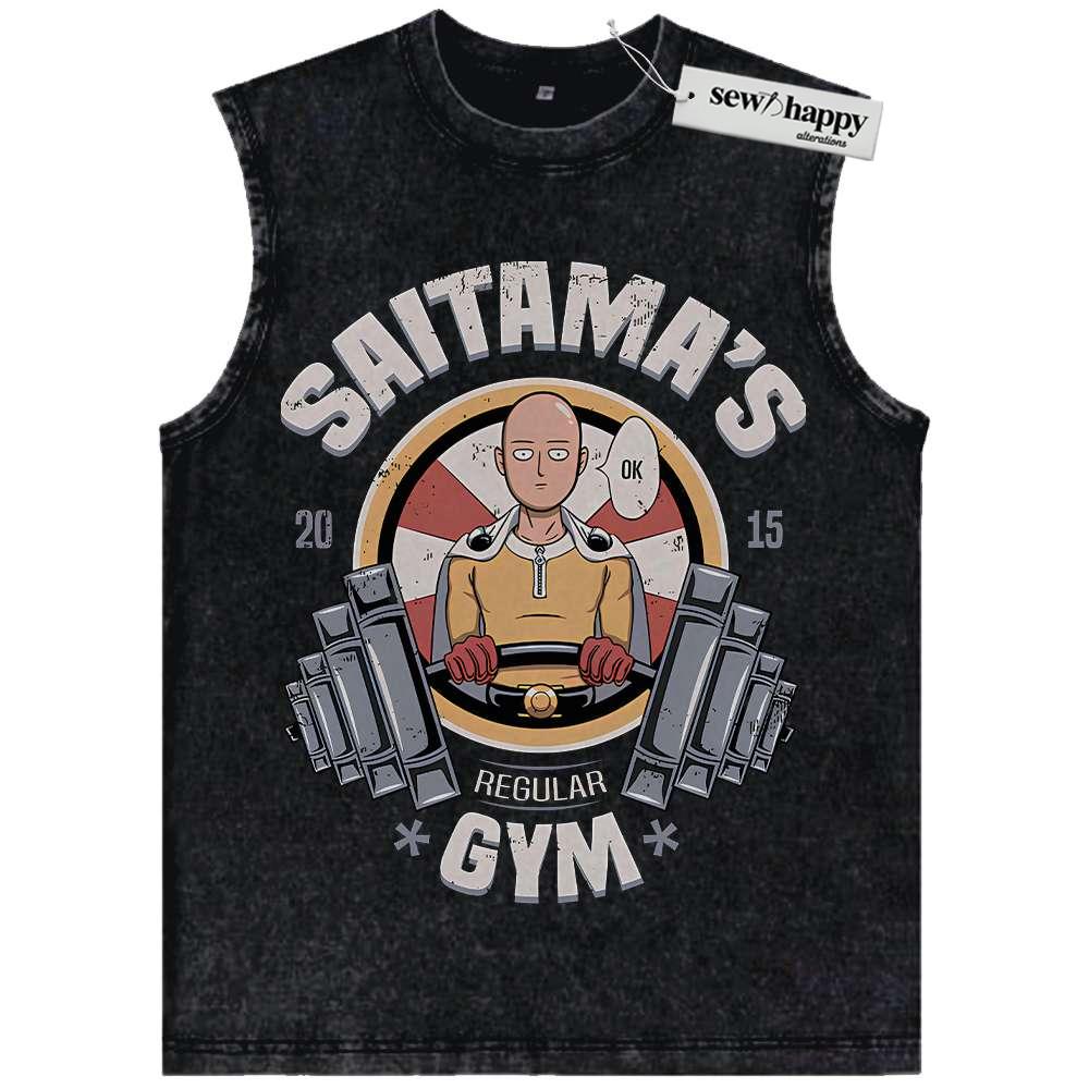 Wash Tank Top Saitama Tank Top, One Punch Man Tank Top, Anime Tank Top, Vintage Tank Top
