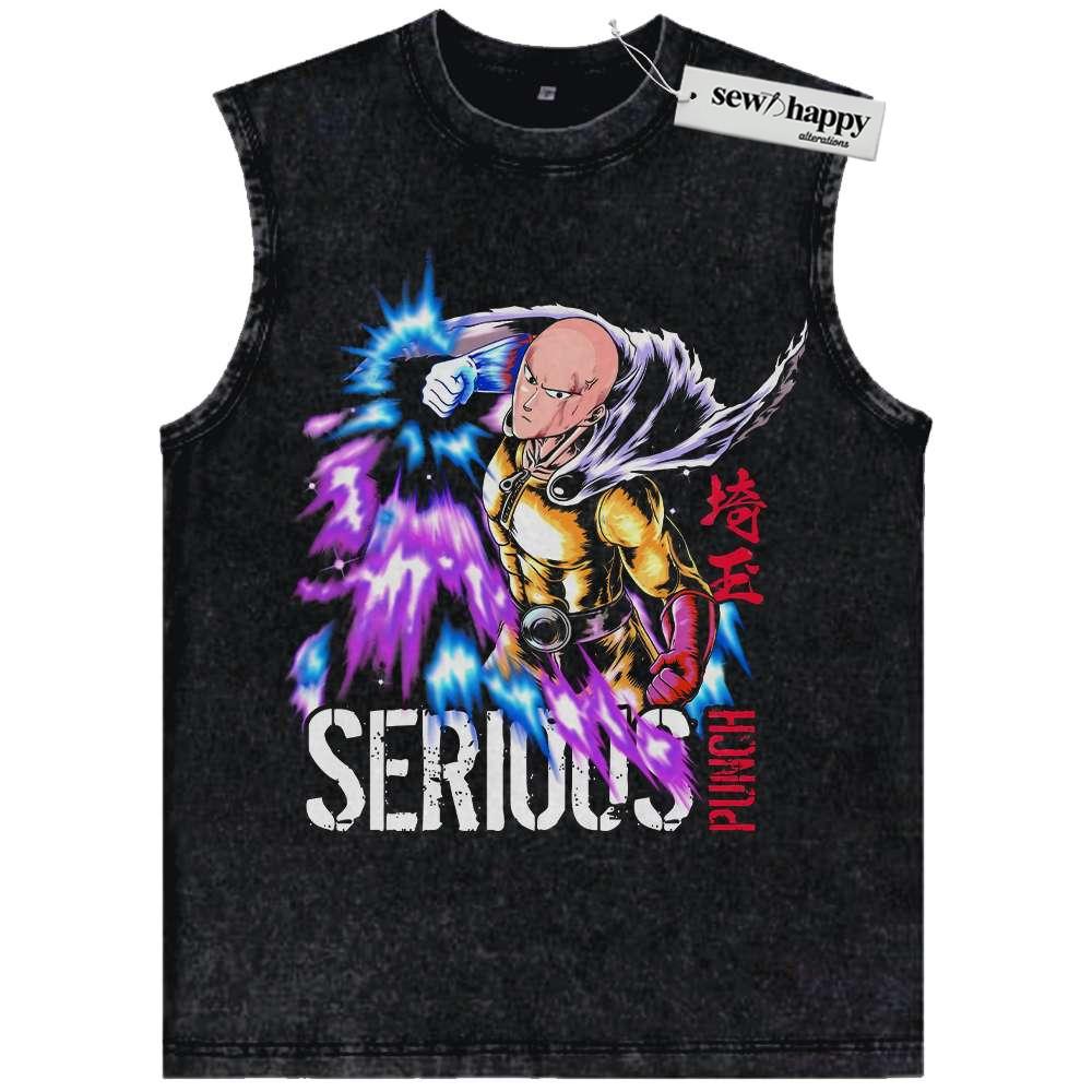 Wash Tank Top Saitama Tank Top, One Punch Man Tank Top, Anime Tank Top, Vintage Tank Top