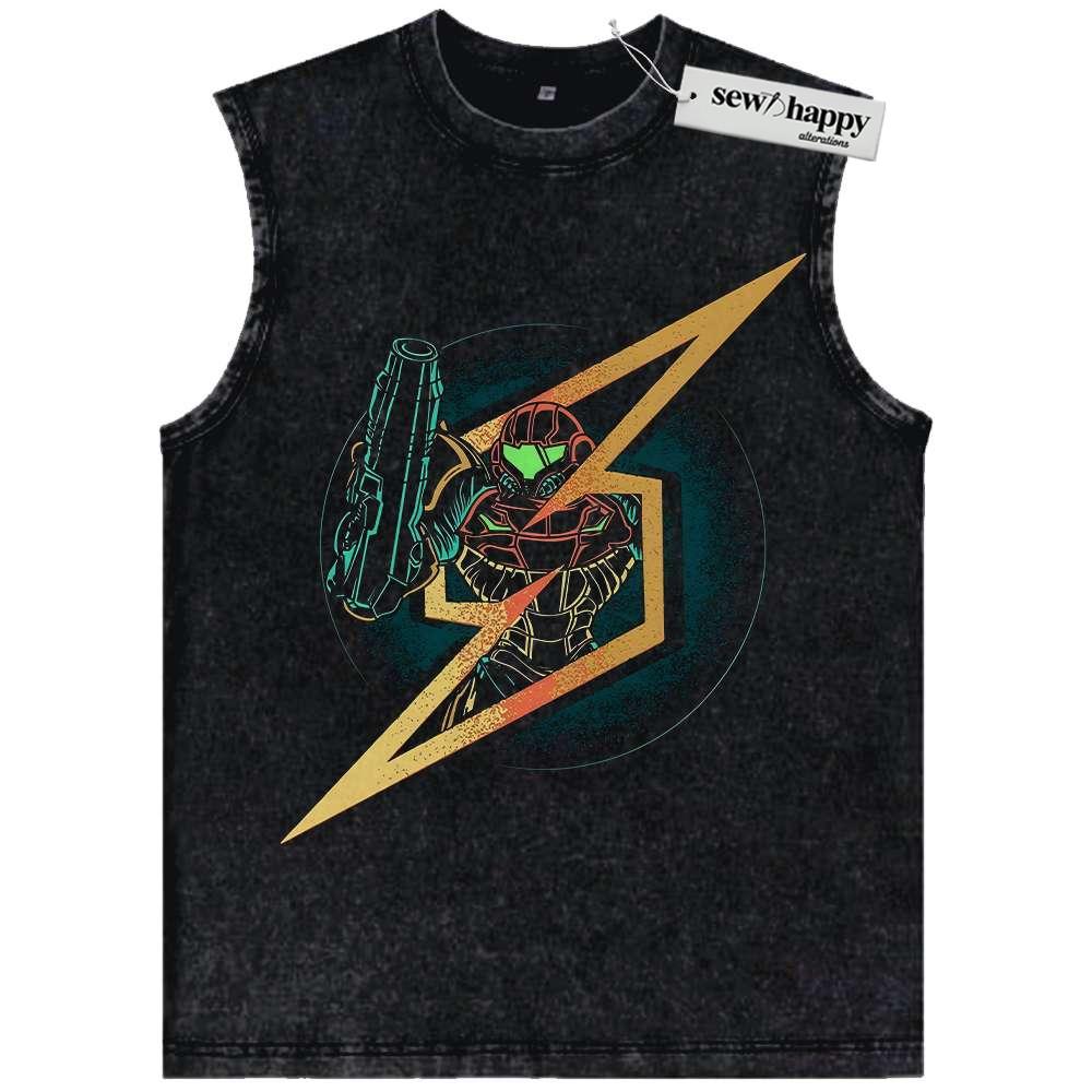 Wash Tank Top Samus Aran Tank Top, Metroid Tank Top, Game Tank Top, Vintage Tank Top