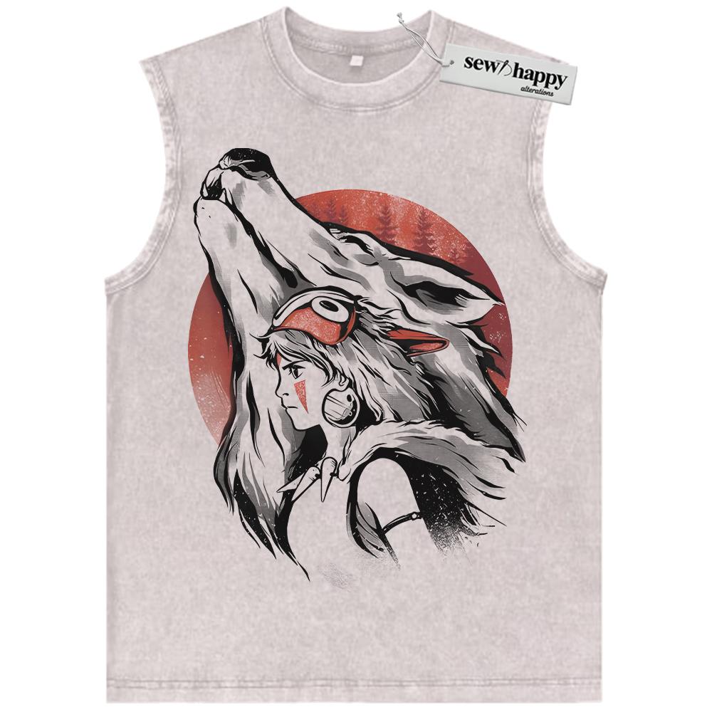 Wash Tank Top San and Moro Tank Top, Princess Mononoke Tank Top, Studio Ghibli Tank Top, Anime Tank Top, Vintage Tank Top