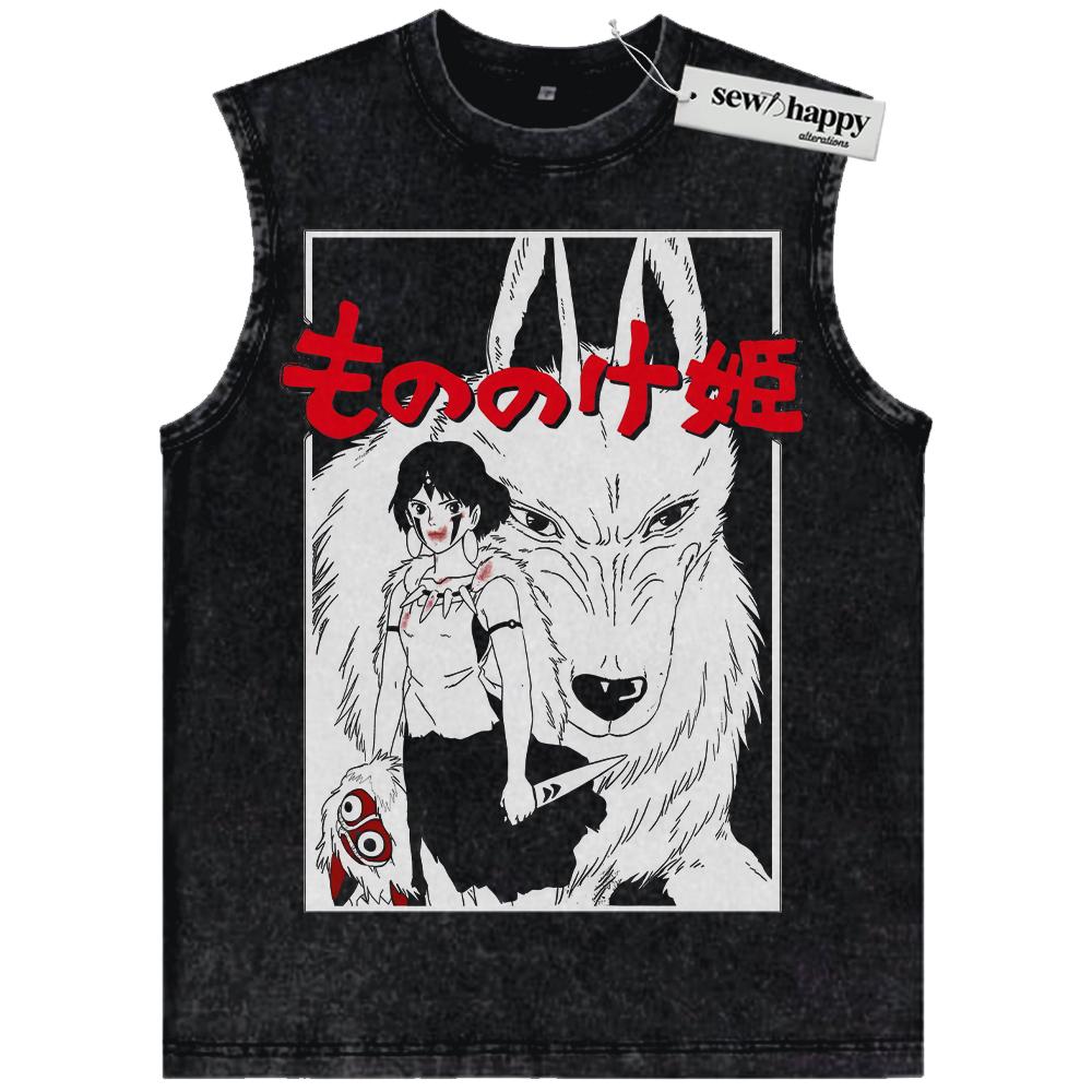 Wash Tank Top San Tank Top, Princess Mononoke Tank Top, Studio Ghibli Tank Top, Anime Tank Top, Vintage Tank Top