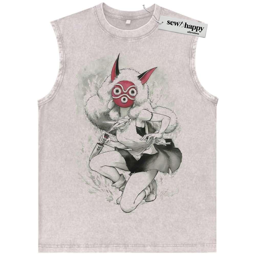 Wash Tank Top San Tank Top, Princess Mononoke Tank Top, Studio Ghibli Tank Top, Anime Tank Top, Vintage Tank Top