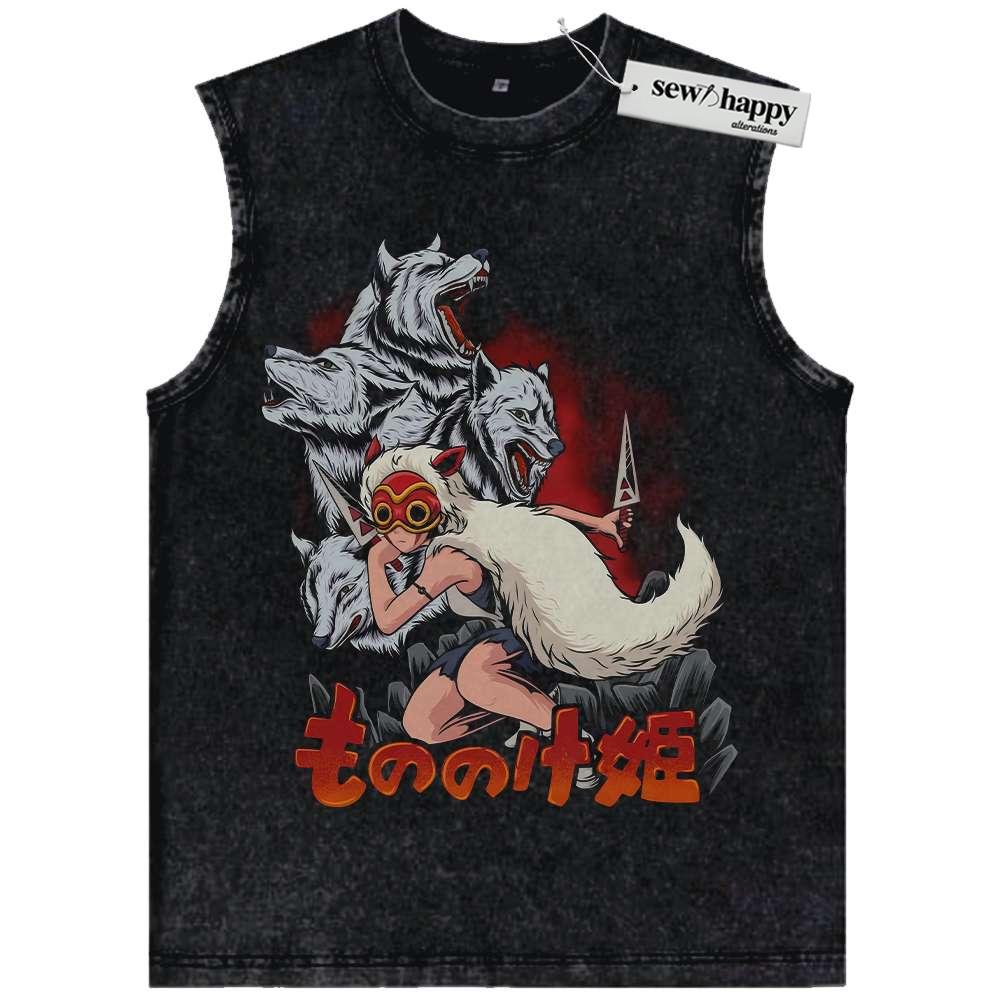 Wash Tank Top San Tank Top, Princess Mononoke Tank Top, Studio Ghibli Tank Top, Anime Tank Top, Vintage Tank Top