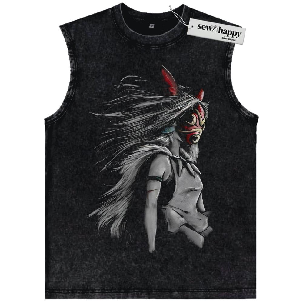 Wash Tank Top San Tank Top, Princess Mononoke Tank Top, Studio Ghibli Tank Top, Anime Tank Top, Vintage Tank Top