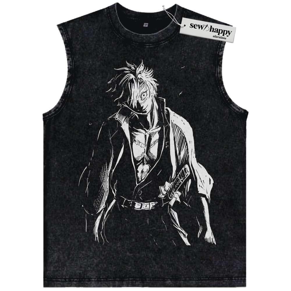 Wash Tank Top Sanemi Shinazugawa Tank Top, Demon Slayer Tank Top, Anime Tank Top, Vintage Tank Top