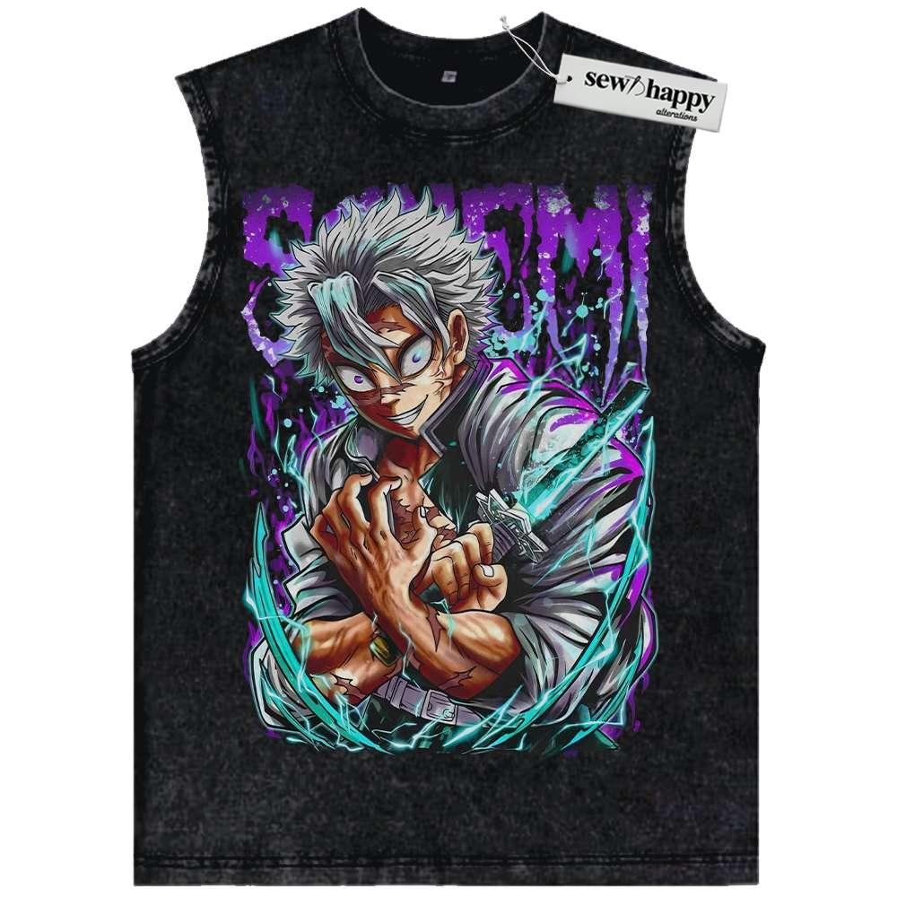 Wash Tank Top Sanemi Shinazugawa Tank Top, Demon Slayer Tank Top, Anime Tank Top, Vintage Tank Top