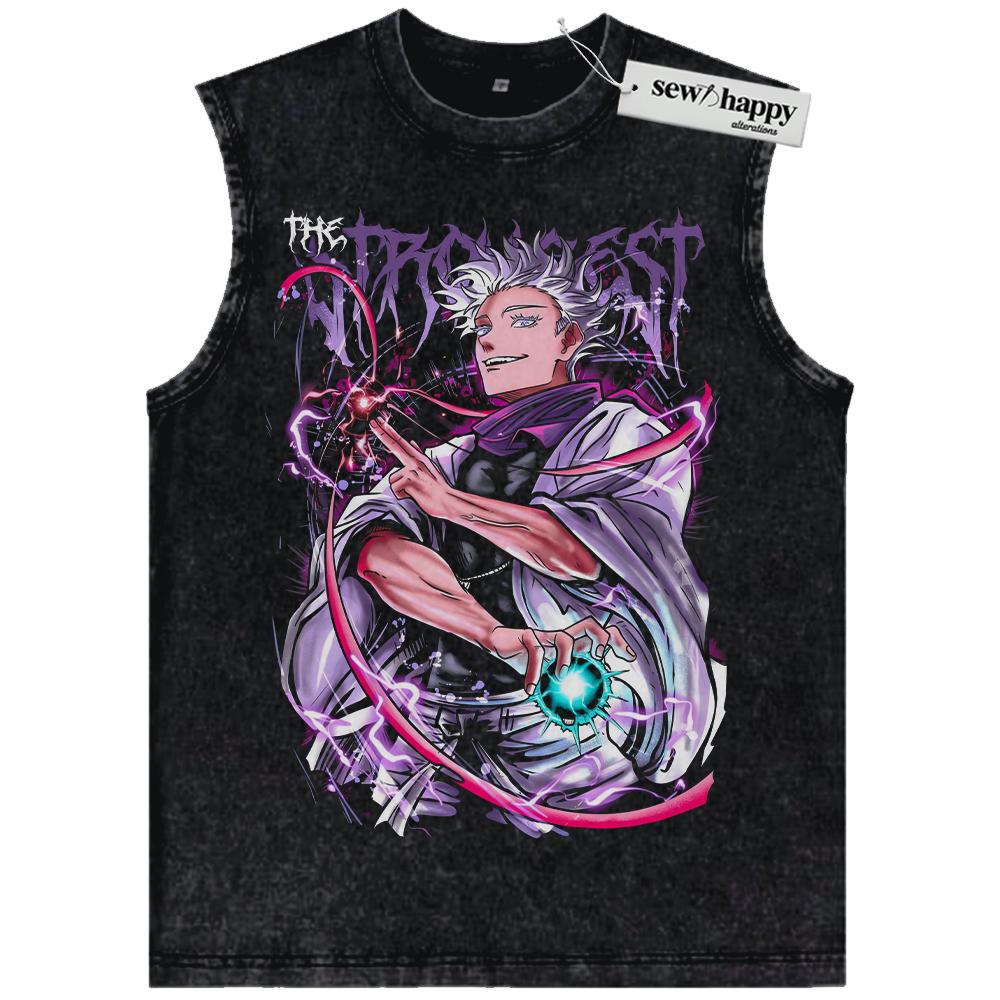 Wash Tank Top Satoru Gojo Shirt, Jujutsu Kaisen Shirt, Anime Shirt, Vintage Tee