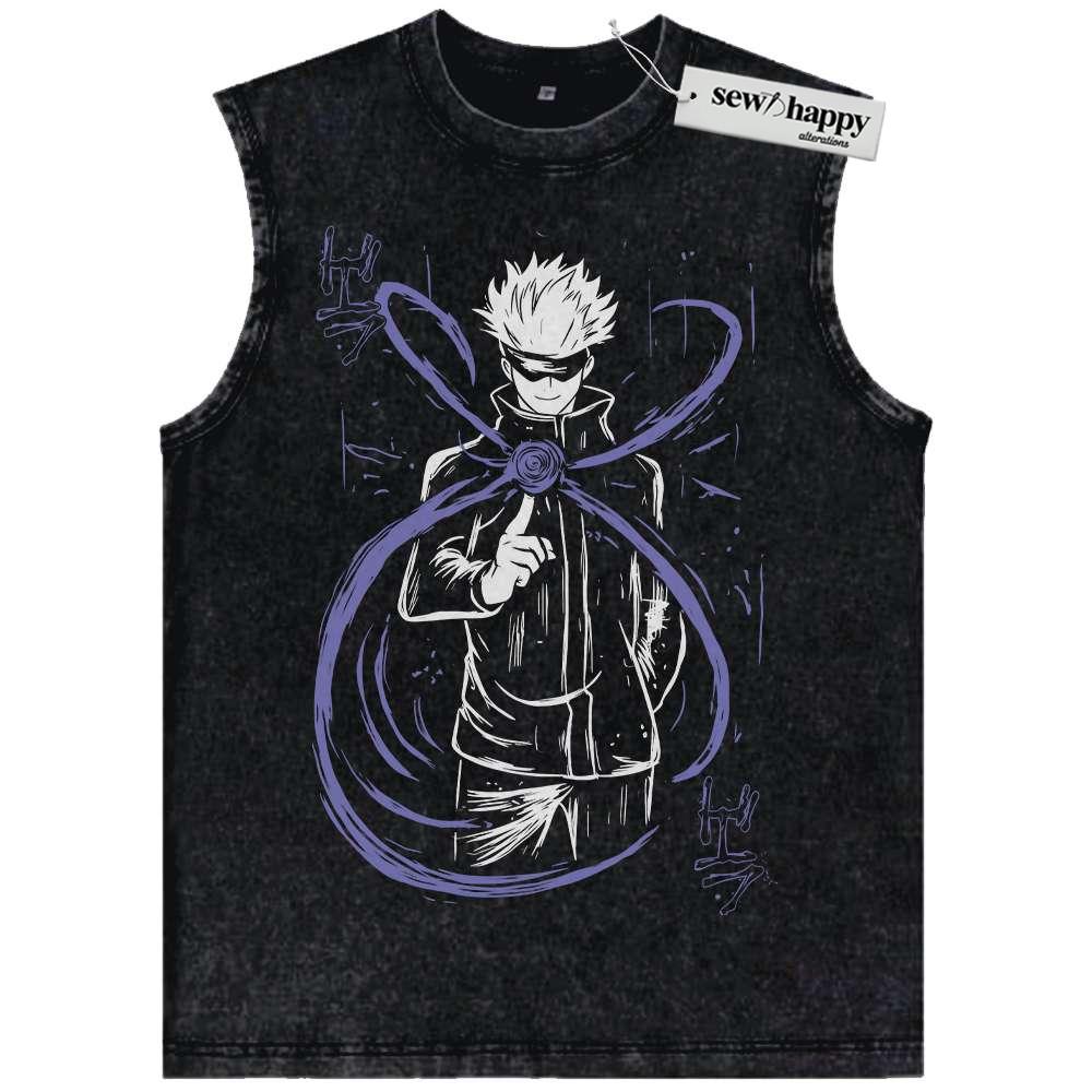 Wash Tank Top Satoru Gojo Tank Top, Jujutsu Kaisen Tank Top, Anime Tank Top, Vintage Tank Top