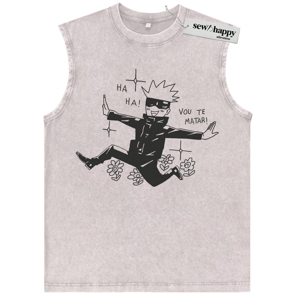 Wash Tank Top Satoru Gojo Tank Top, Jujutsu Kaisen Tank Top, Anime Tank Top, Vintage Tank Top