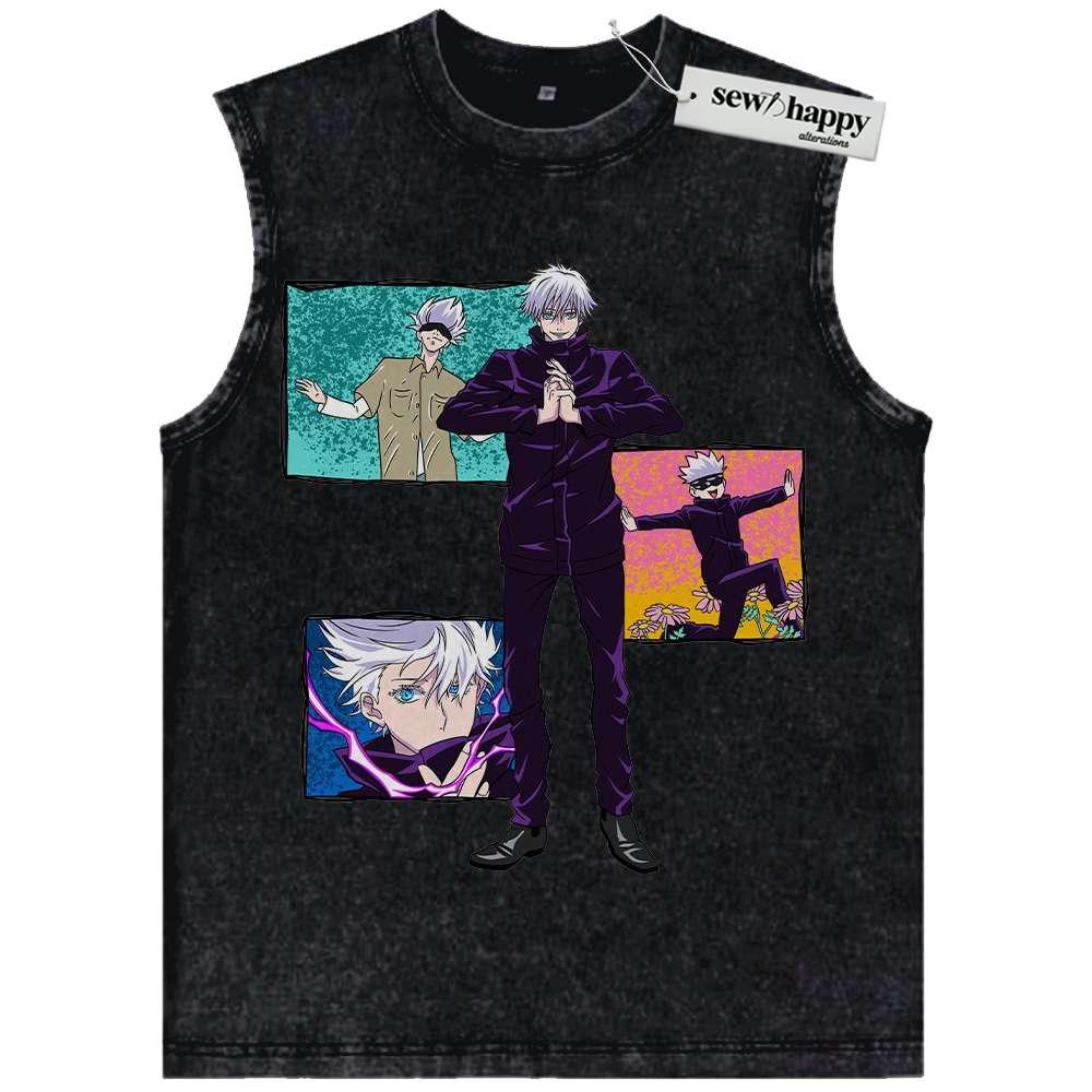 Wash Tank Top Satoru Gojo Tank Top, Jujutsu Kaisen Tank Top, Anime Tank Top, Vintage Tank Top