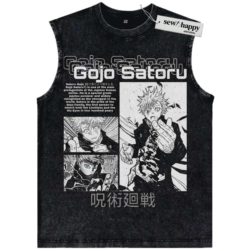 Wash Tank Top Satoru Gojo Tank Top, Jujutsu Kaisen Tank Top, Anime Tank Top, Vintage Tank Top