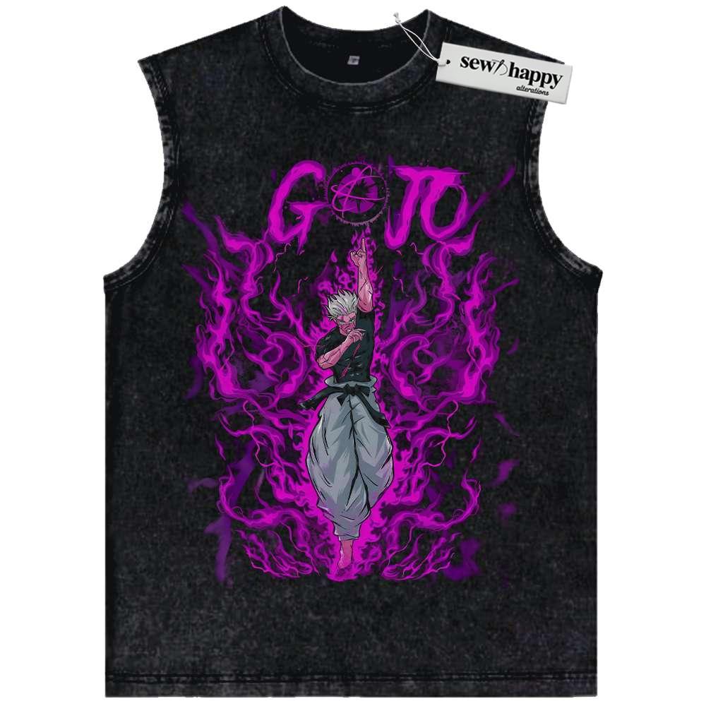 Wash Tank Top Satoru Gojo Tank Top, Jujutsu Kaisen Tank Top, Anime Tank Top, Vintage Tank Top