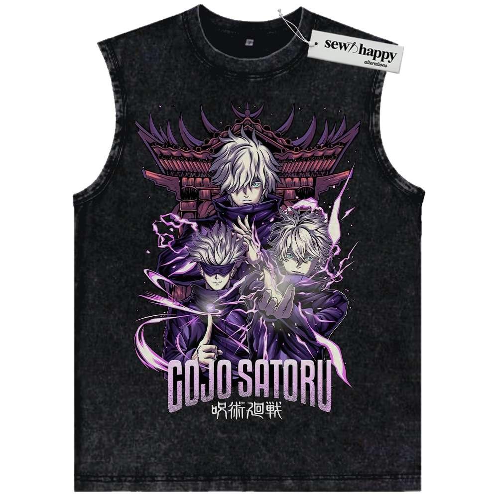 Wash Tank Top Satoru Gojo Tank Top, Jujutsu Kaisen Tank Top, Anime Tank Top, Vintage Tank Top