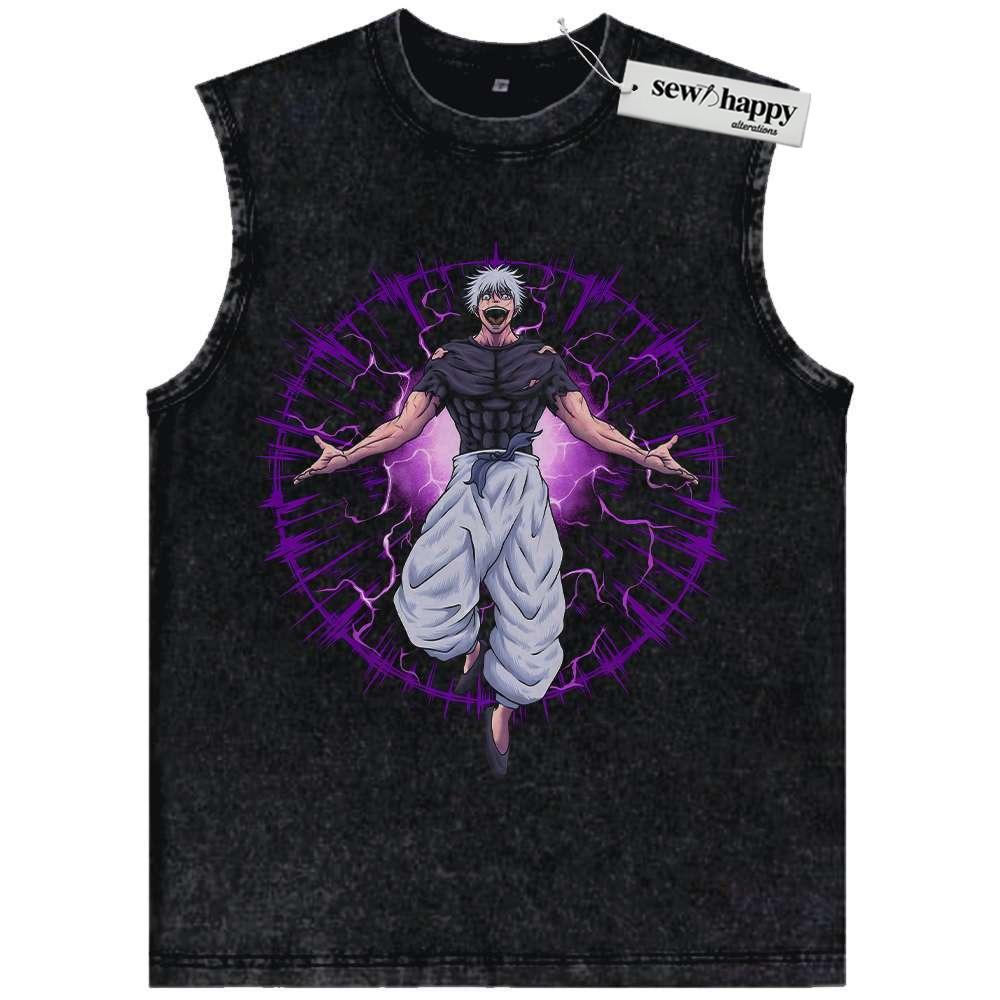 Wash Tank Top Satoru Gojo Tank Top, Jujutsu Kaisen Tank Top, Anime Tank Top, Vintage Tank Top