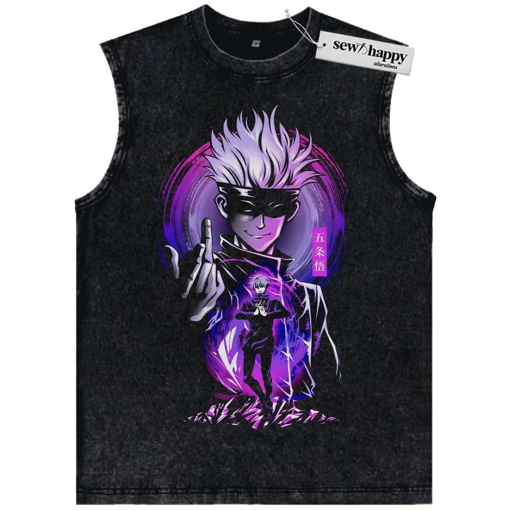 Wash Tank Top Satoru Gojo Tank Top, Jujutsu Kaisen Tank Top, Anime Tank Top, Vintage Tank Top