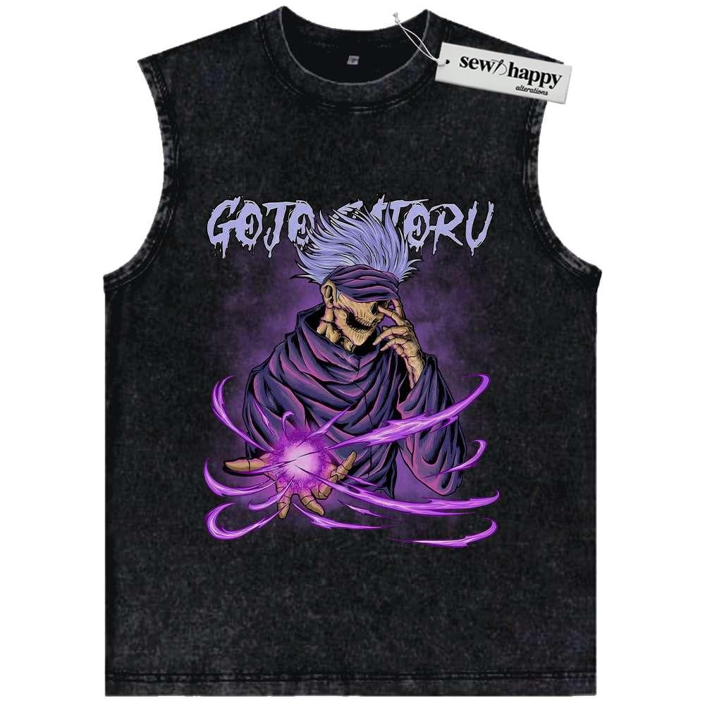 Wash Tank Top Satoru Gojo Tank Top, Jujutsu Kaisen Tank Top, Anime Tank Top, Vintage Tank Top
