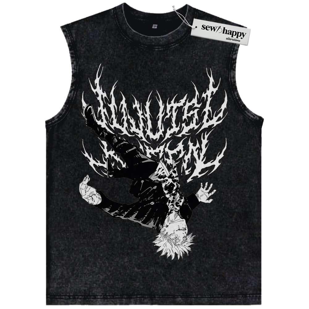 Wash Tank Top Satoru Gojo Tank Top, Jujutsu Kaisen Tank Top, Anime Tank Top, Vintage Tank Top