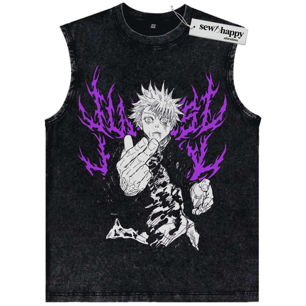 Wash Tank Top Satoru Gojo Tank Top, Jujutsu Kaisen Tank Top, Anime Tank Top, Vintage Tank Top