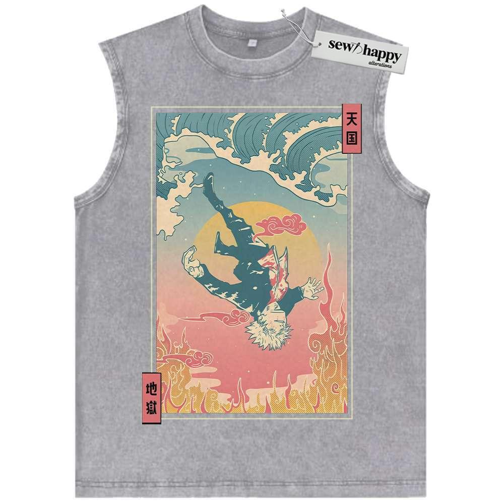 Wash Tank Top Satoru Gojo Tank Top, Jujutsu Kaisen Tank Top, Anime Tank Top, Vintage Tank Top