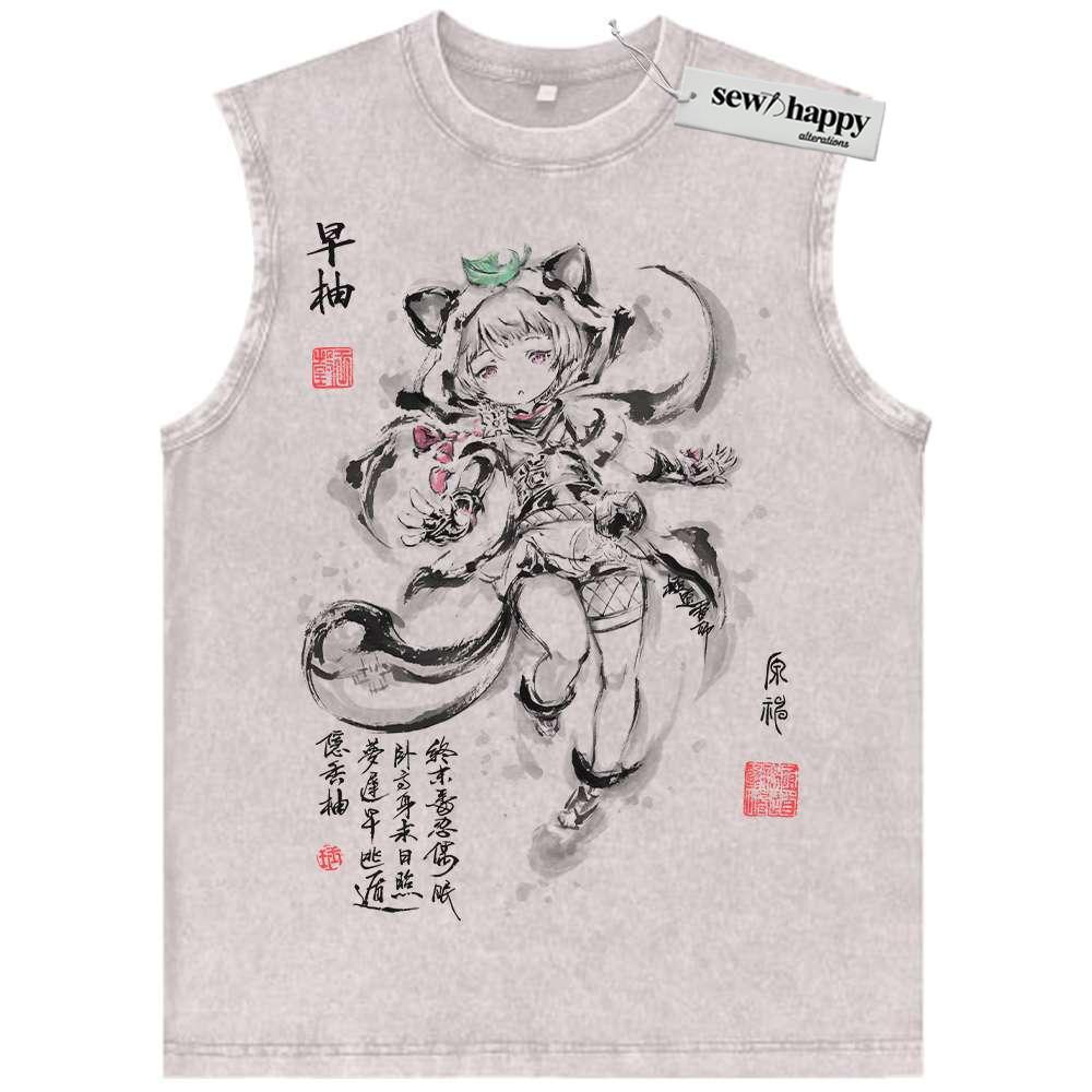 Wash Tank Top Sayu Tank Top, Genshin Impact Tank Top, Game Tank Top, Vintage Tank Top