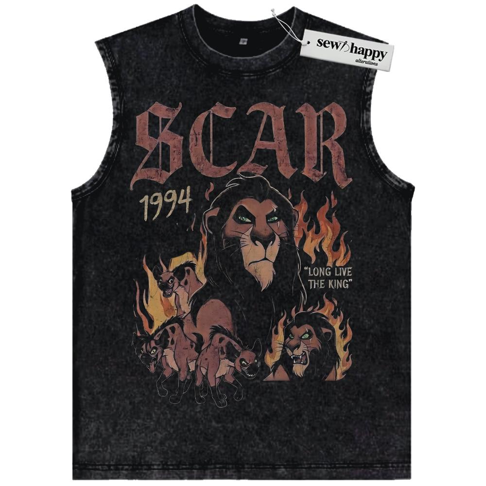 Wash Tank Top Scar Tank Top, The Lion King Tank Top, Animated Tank Top, Vintage Tank Top