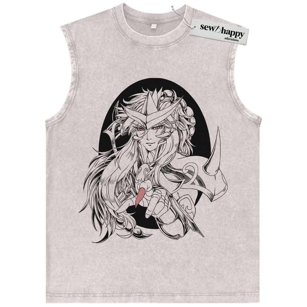 Wash Tank Top Scorpio Milo Tank Top, Saint Seiya Tank Top, Anime Tank Top, Vintage Tank Top
