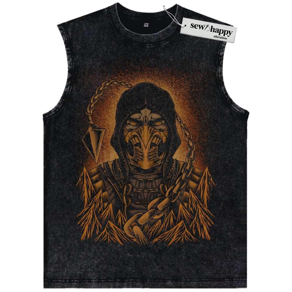 Wash Tank Top Scorpion Tank Top, Mortal Kombat Tank Top, Game Tank Top, Vintage Tank Top