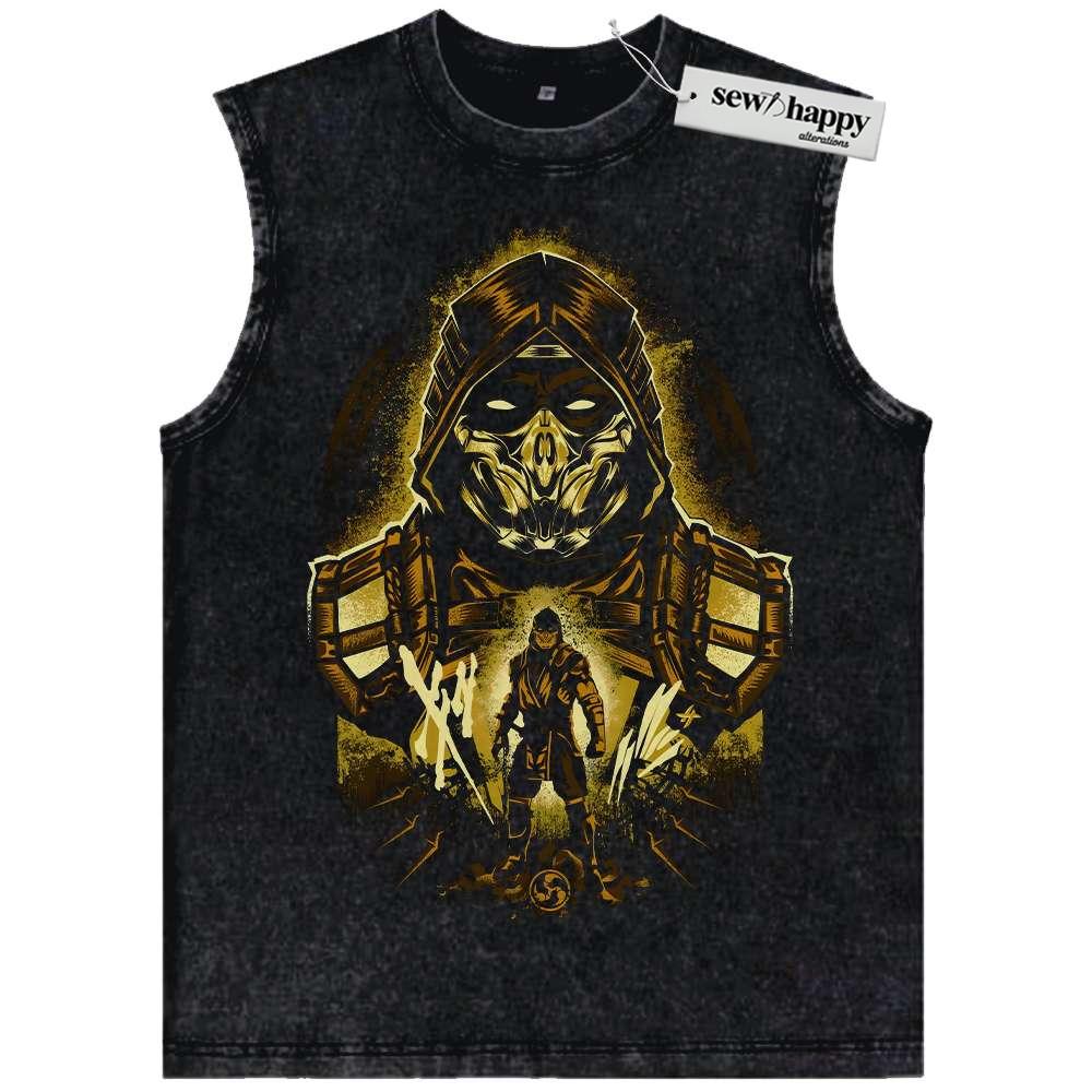 Wash Tank Top Scorpion Tank Top, Mortal Kombat Tank Top, Game Tank Top, Vintage Tank Top