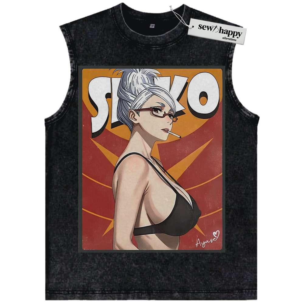 Wash Tank Top Seiko Ayase Tank Top, Dandadan Tank Top, Anime Tank Top, Vintage Tank Top