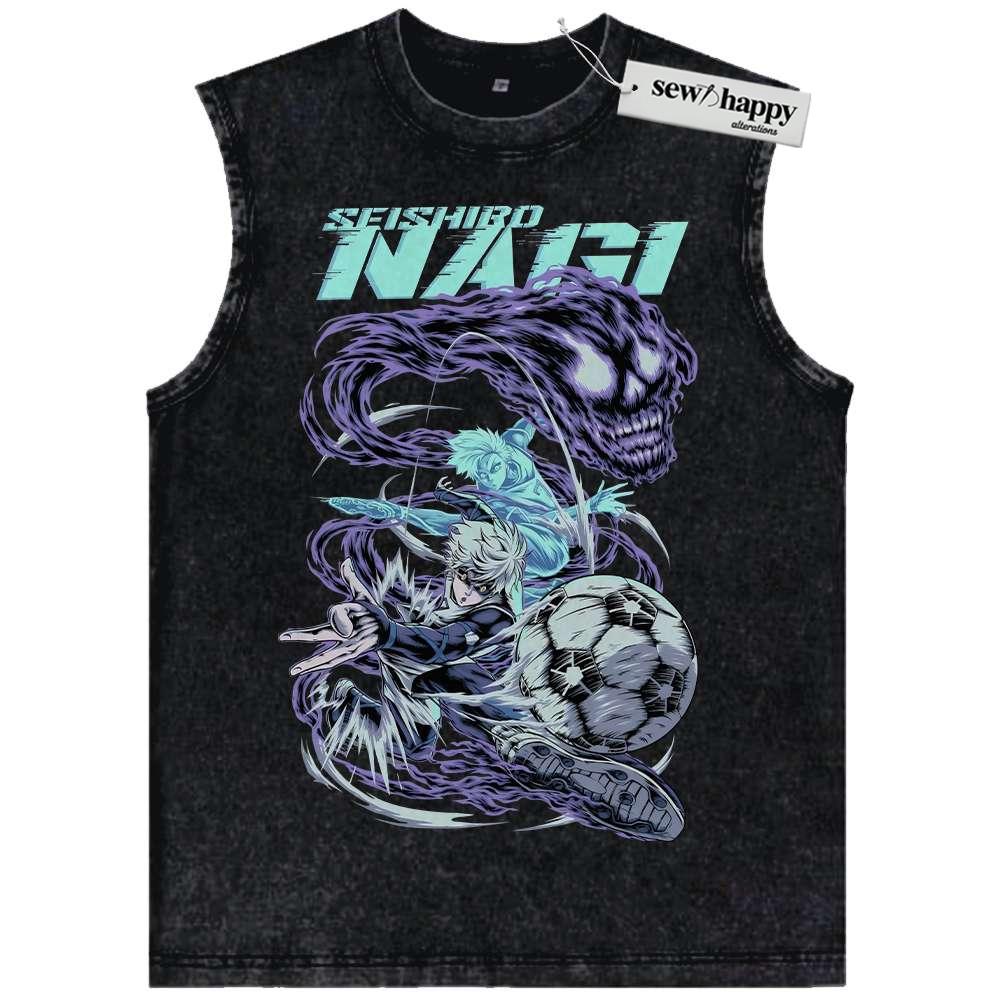 Wash Tank Top Seishiro Nagi Tank Top, Blue Lock Tank Top, Anime Tank Top, Vintage Tank Top