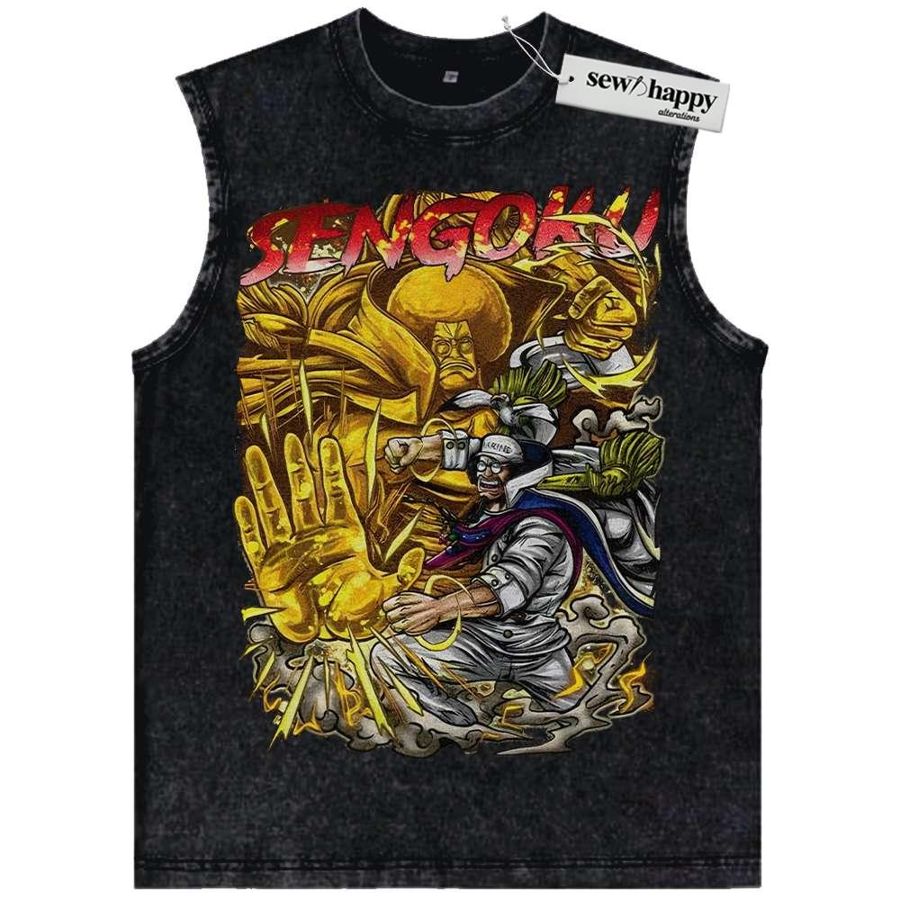 Wash Tank Top Sengoku Tank Top, One Piece Tank Top, Anime Tank Top, Vintage Tank Top