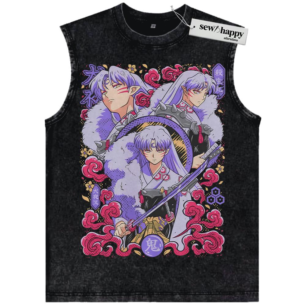 Wash Tank Top Sesshomaru Tank Top, Inuyasha Tank Top, Anime Tank Top, Vintage Tank Top