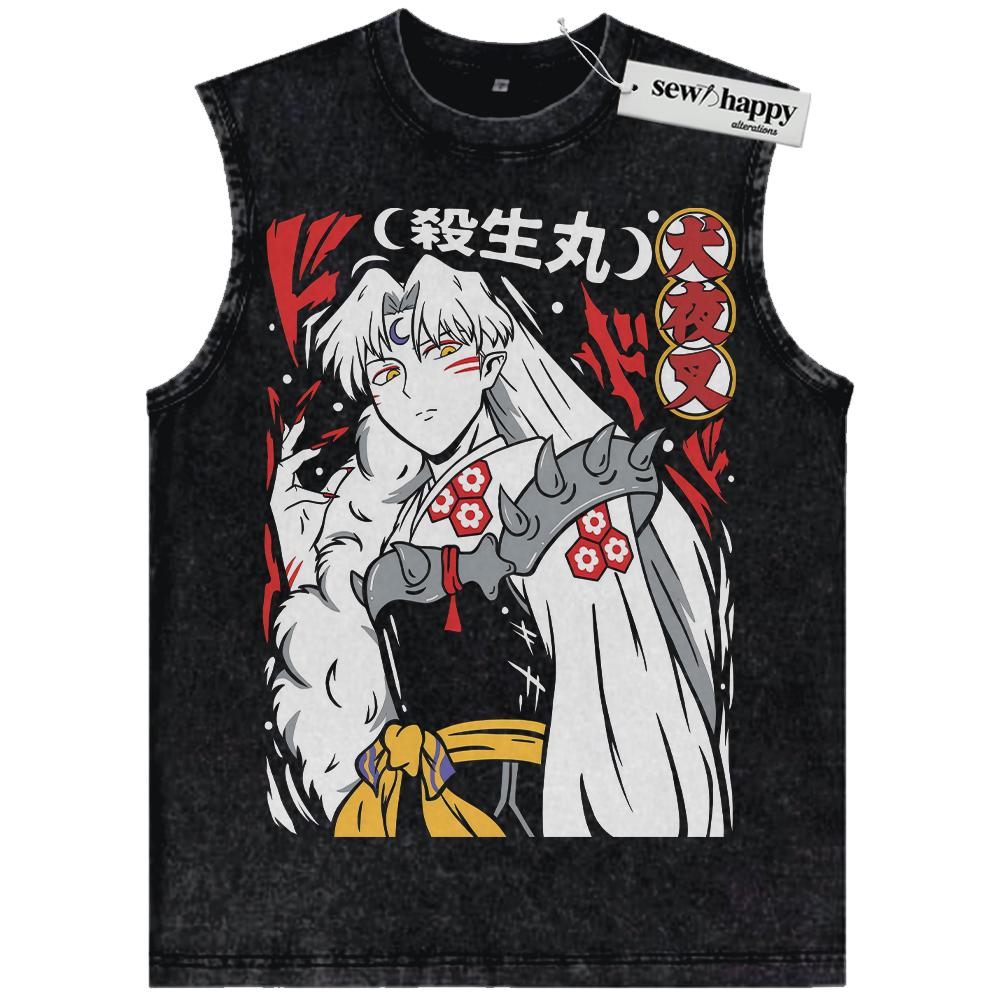 Wash Tank Top Sesshomaru Tank Top, Inuyasha Tank Top, Anime Tank Top, Vintage Tank Top