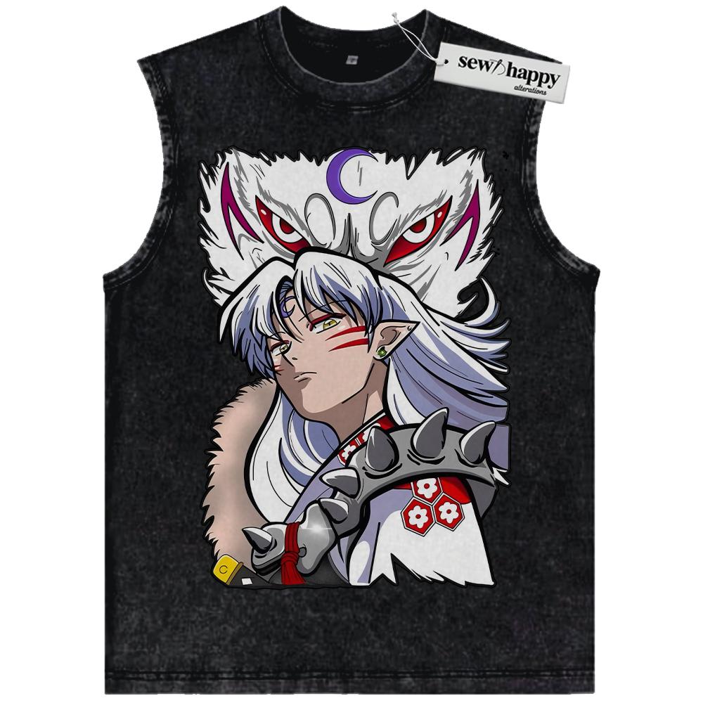 Wash Tank Top Sesshomaru Tank Top, Inuyasha Tank Top, Anime Tank Top, Vintage Tank Top