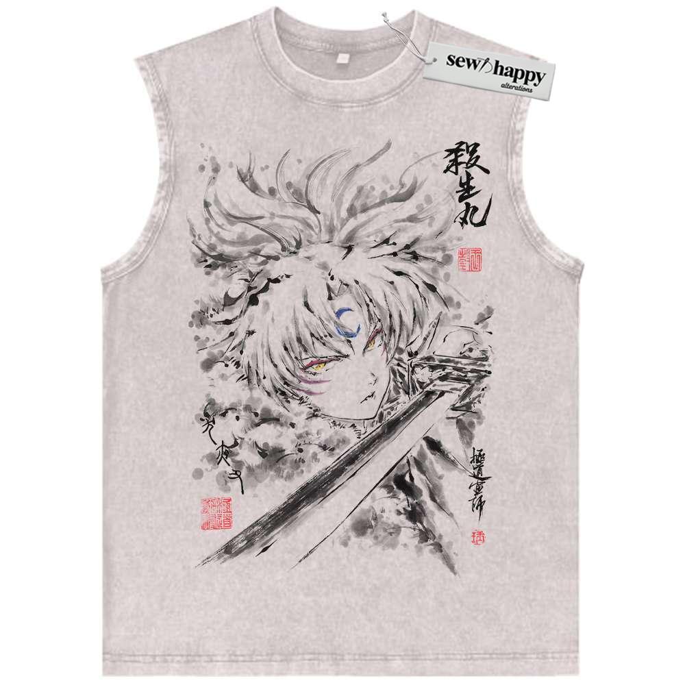Wash Tank Top Sesshomaru Tank Top, Inuyasha Tank Top, Anime Tank Top, Vintage Tank Top
