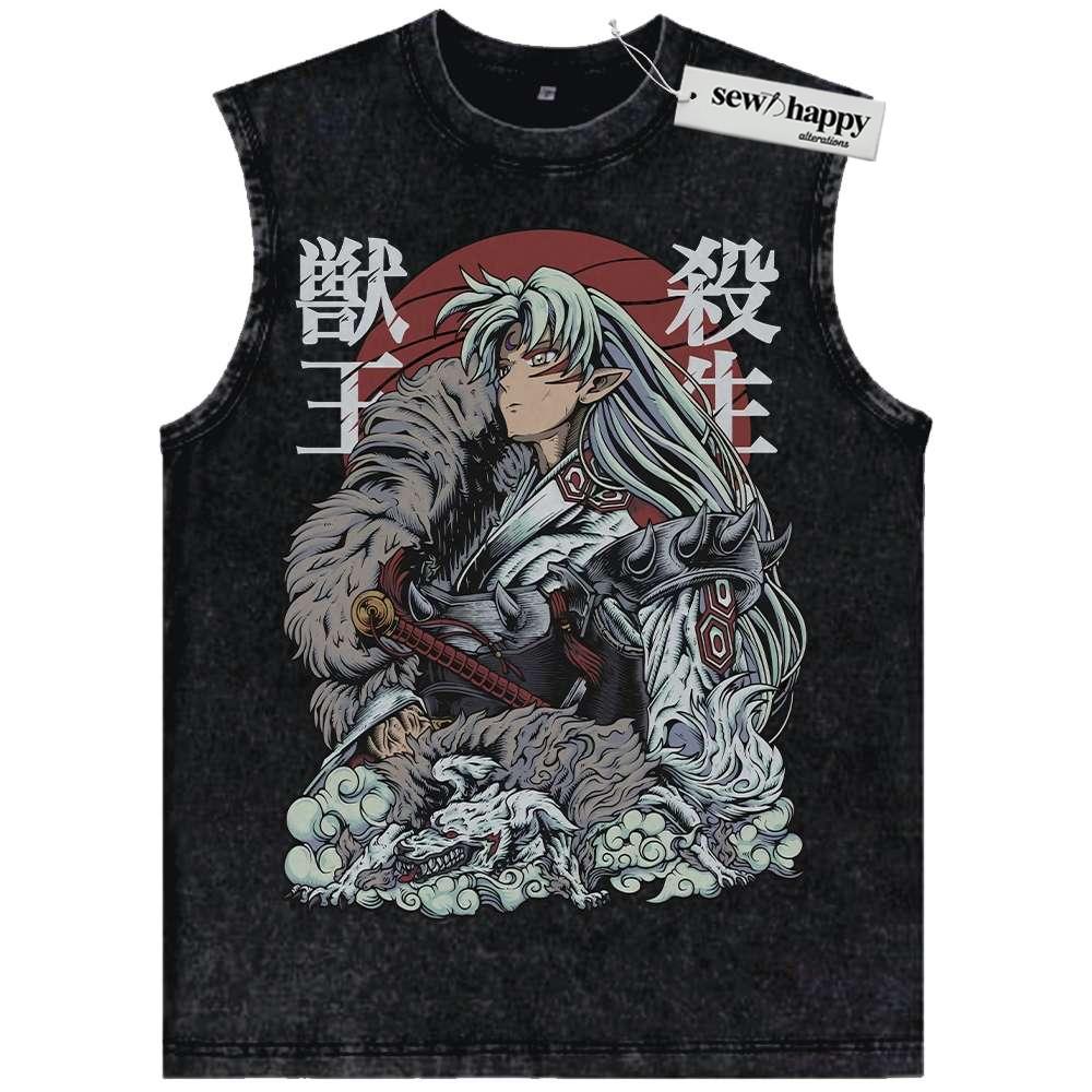 Wash Tank Top Sesshomaru Tank Top, Inuyasha Tank Top, Anime Tank Top, Vintage Tank Top