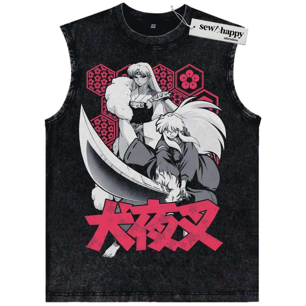 Wash Tank Top Sesshomaru vs Inuyasha Tank Top, Anime Tank Top, Vintage Tank Top